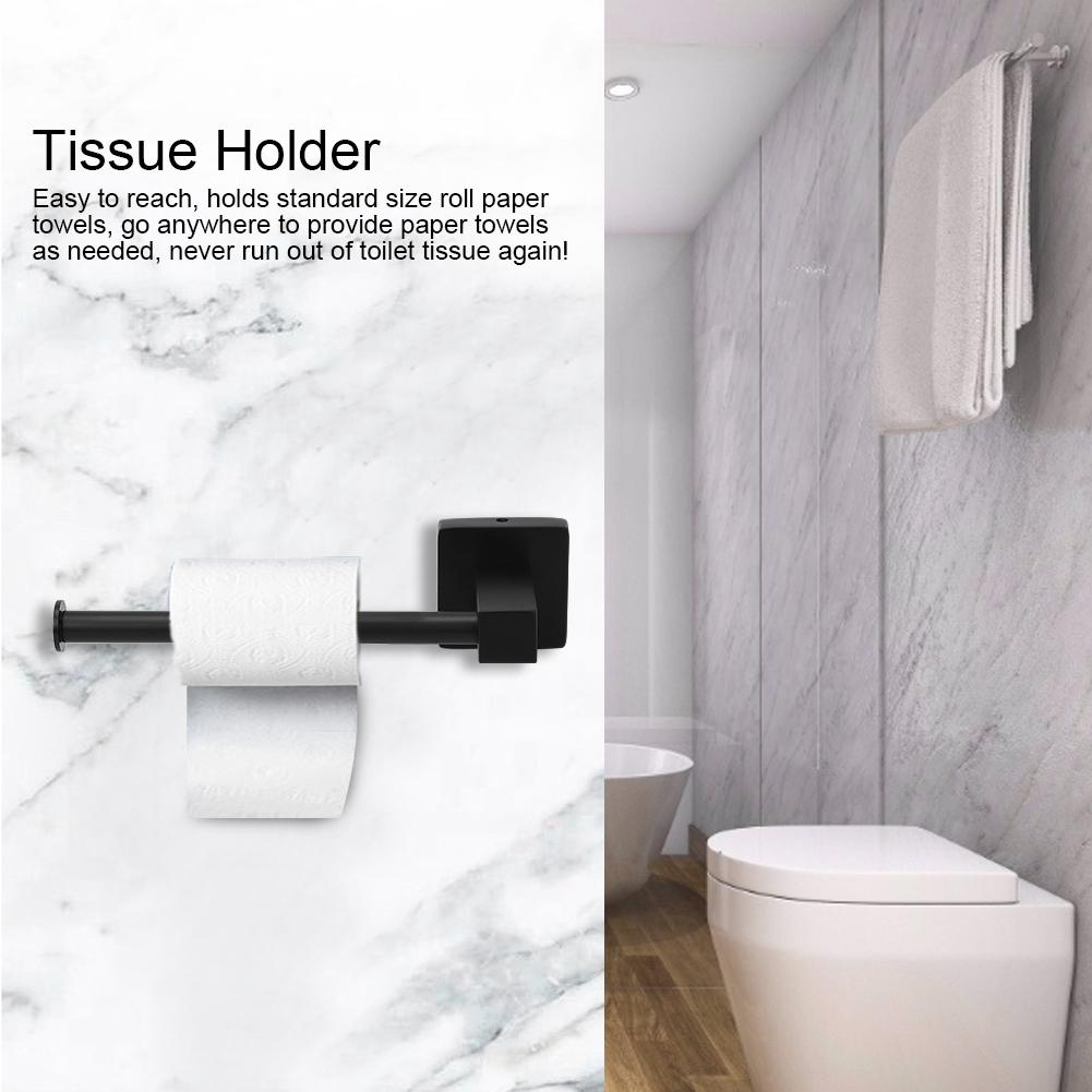 Wall Mount Toilet Paper Holder Bathroom Tissue Holder Paper Roll Dispenser Black
