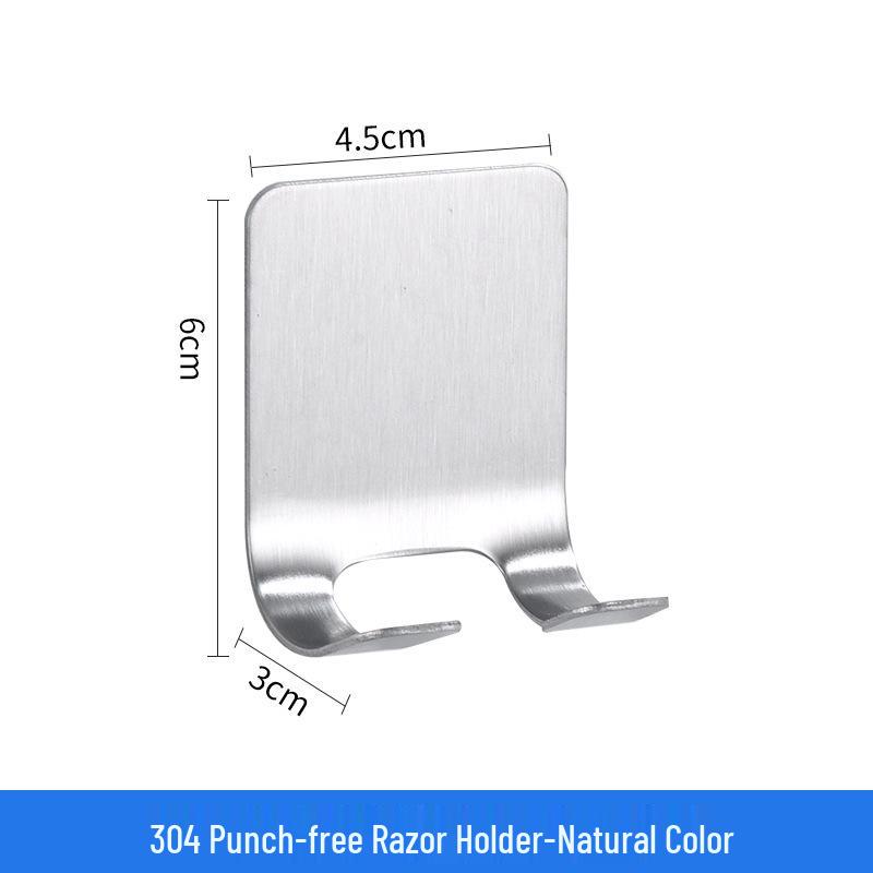 304 Stainless Steel No-Trace Adhesive Hook for Coats and Hats - No-Drill, Single Hook for Bathroom Use