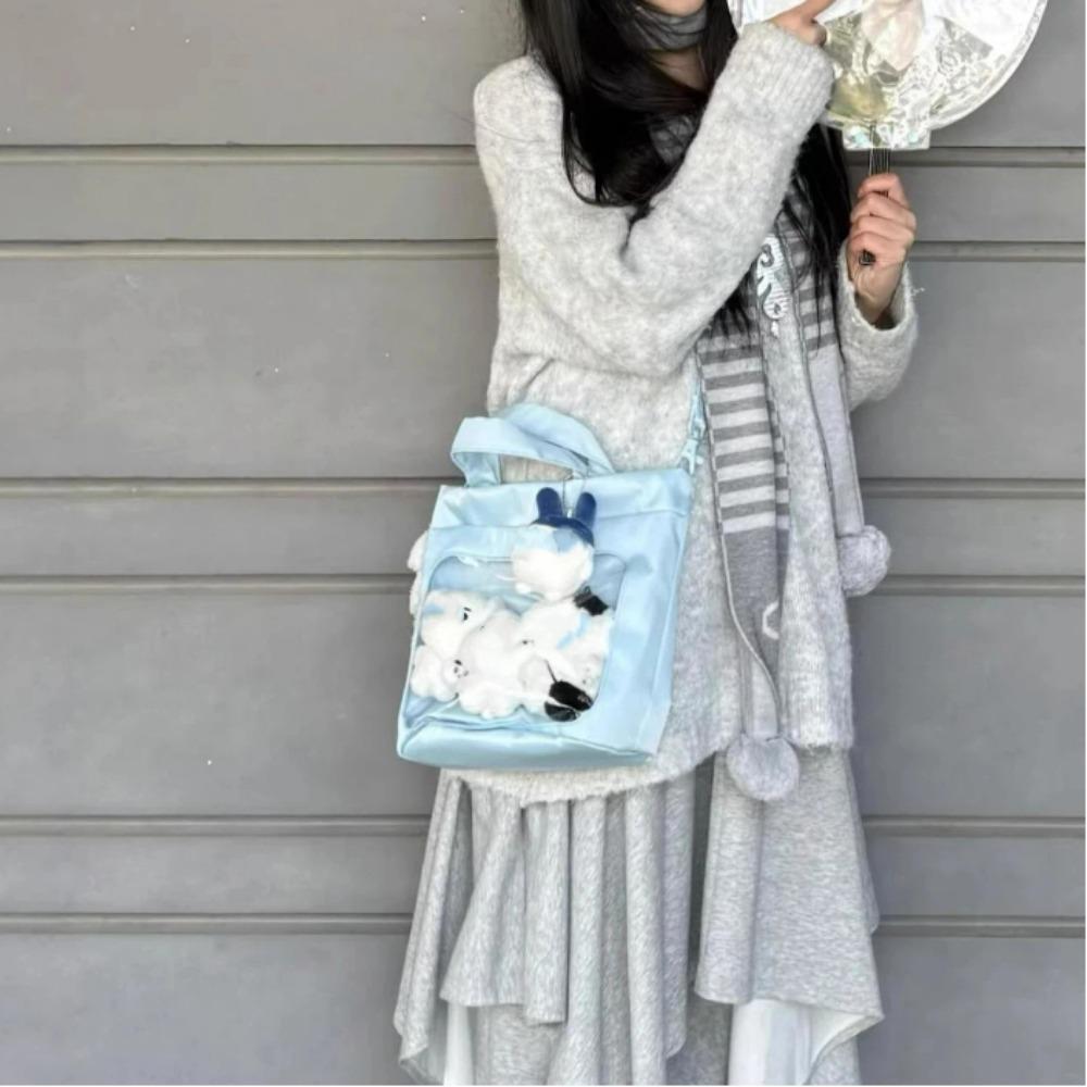 New Sweet And Cute Handbag Y2K Ulzzang Ita Bag Dolls Bag Transparent Japanese Women'S Shoulder Bag Large Capacity Crossbody Bag