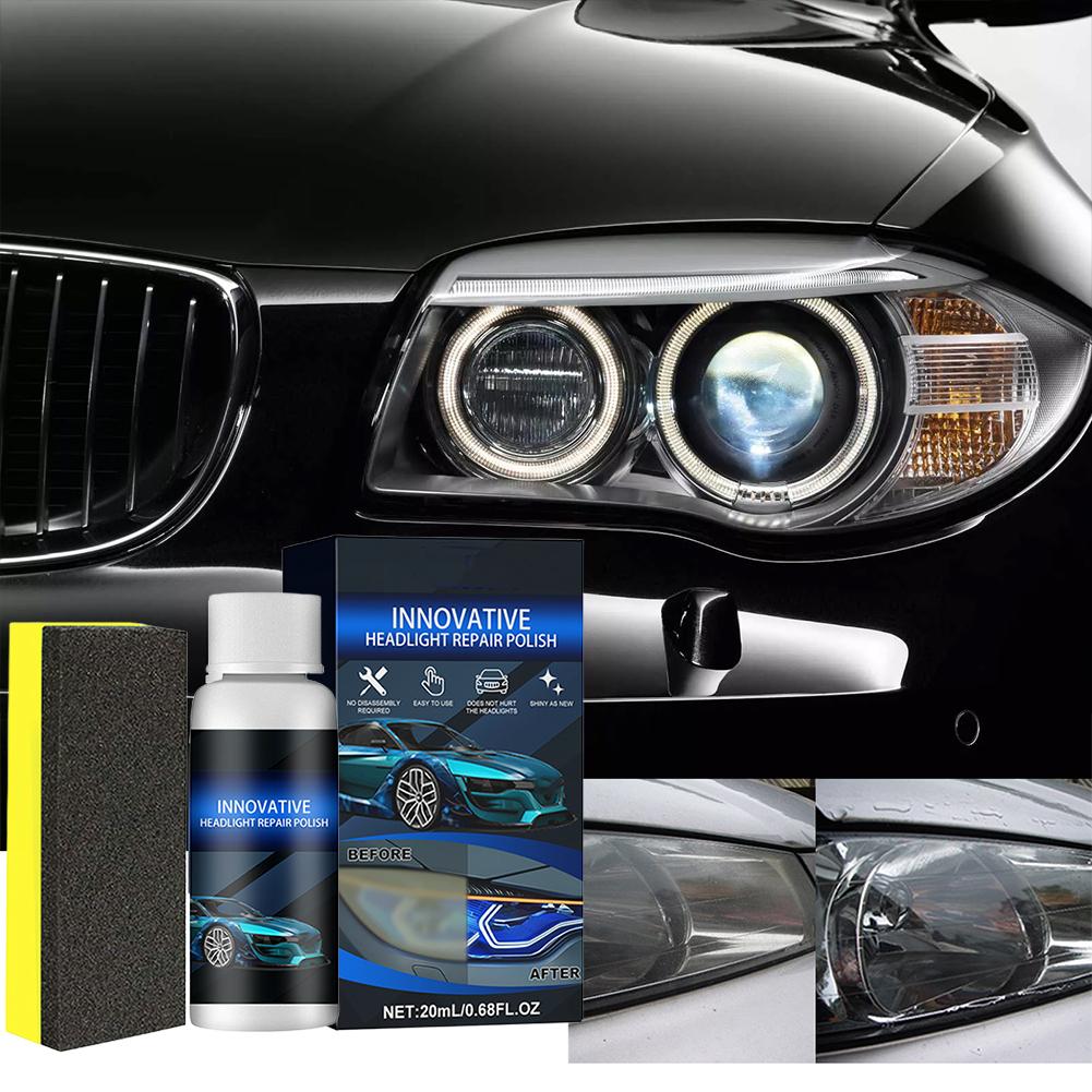 Car Headlight Restoration Polishing Kits Headlamp Scratch Remover Repair Cleaning Paste  Remove Oxidation Polish Liquid+sponge