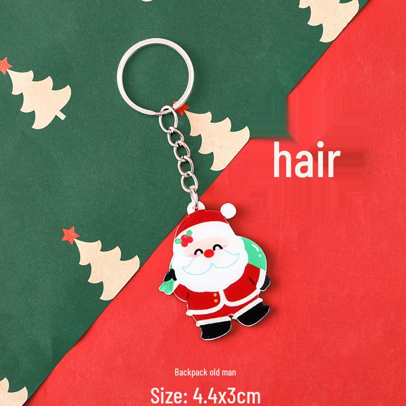 Original Christmas Reindeer Acrylic Keychain - Holiday Bag Decoration & Small Gift Keyring