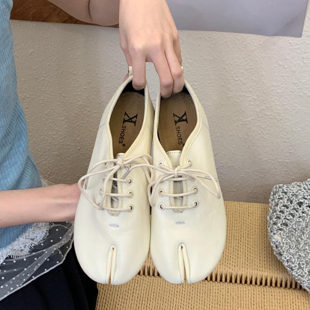Women Square Toe Lace Up Flats Spring Casual Loafers Oxford Shoes Female Flat Heel Sandals Comfortable Walking Shoes