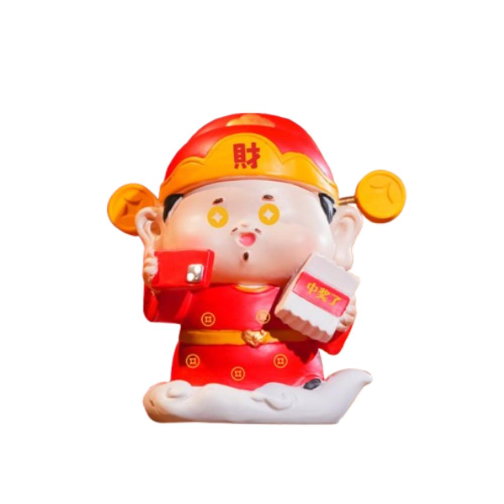 

Забавная мультяшная мини-статуэтка бога богатства, смоляная статуэтка бога удачи, китайский стиль, счастливая новогодняя статуэтка, детская игрушка