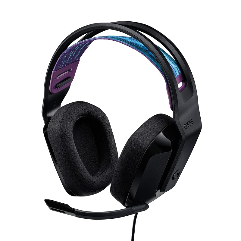 Logitech G G335 Gaming Headset G335BK - Lightweight (222g), 3.5mm Wired, Stereo 2.1ch, Flip-Mute, Microphone Compatible, PS5, PS4, PC, Switch 2, Xbox,