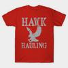 Men Black Print T-shirt Hawk Hauling No-Cut Transfer Paper Print Cotton Tshirt