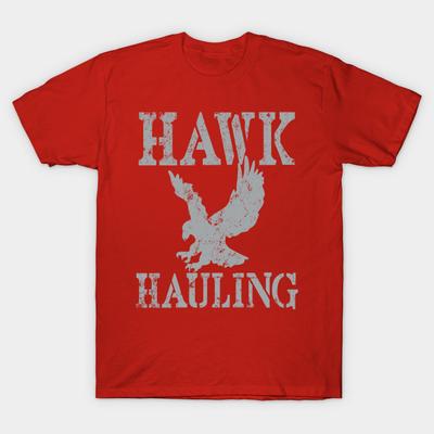Asian Size Men Print T-shirt Hawk Hauling No-Cut Heat Transfer Print Cotton Tshirt