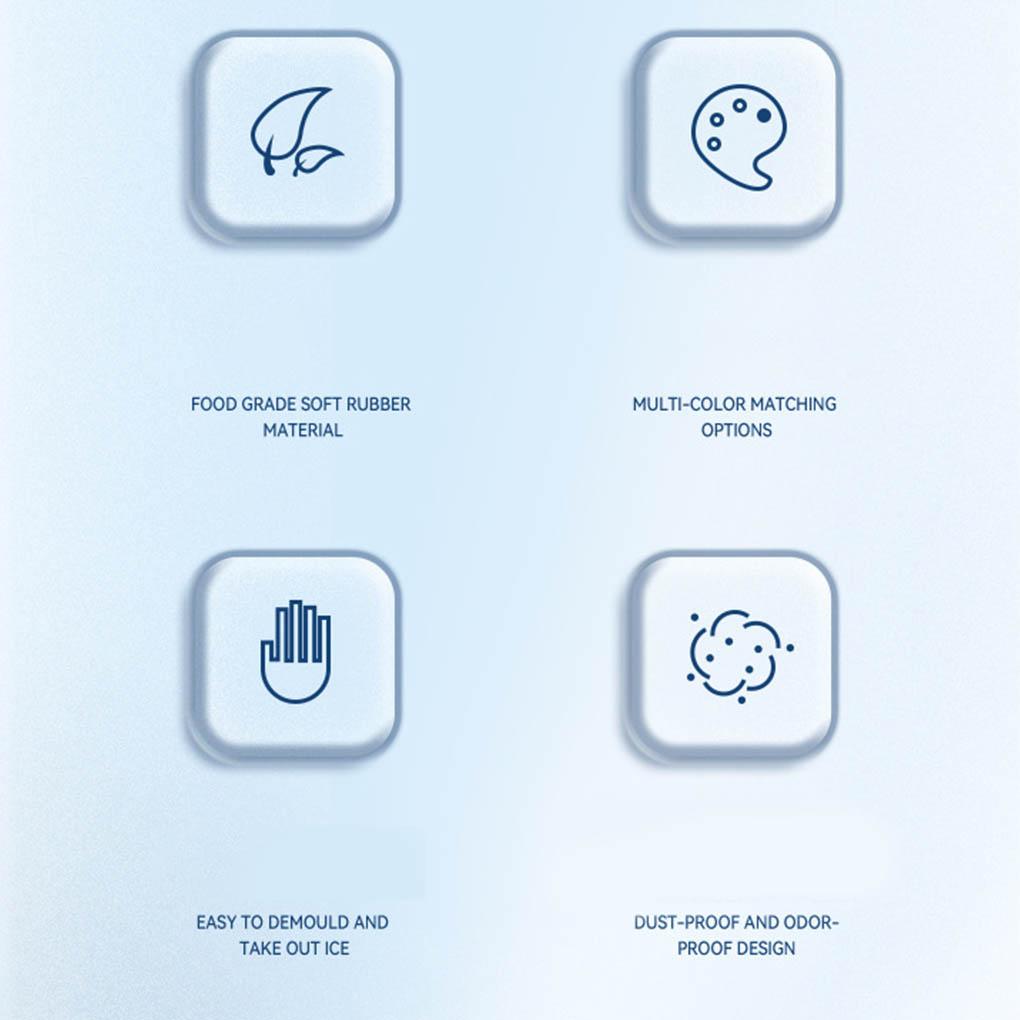 Silicone Ice Cube Tray 8 Grids Pub Blocks Maker Reusable Refrigerator Mold Press Type Square Shape Mould Home Wedding