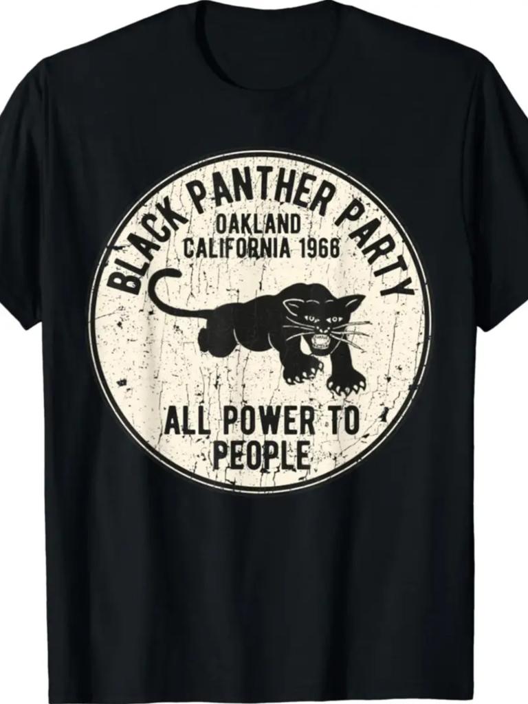 1966 Oakland Kalifornia Partia Czarnych Panter Męski Letni T-Shirt z Krótkim Rękawem z Okrągłym Dekoltem Casual