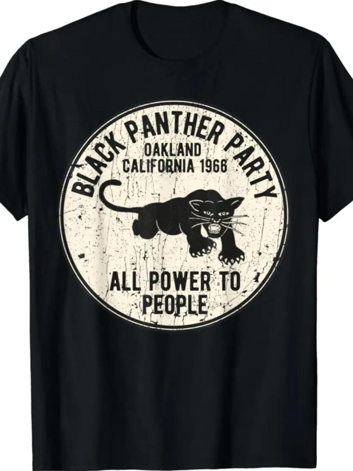 

1966 Oakland California Black Panther Party мужская летняя повседневная футболка с коротким рукавом и круглым вырезом 4XL