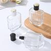 Flat Transparent Bayonet-Press Glass Perfume Bottle with Lid - Portable and Simple Spray Decanting Bottle