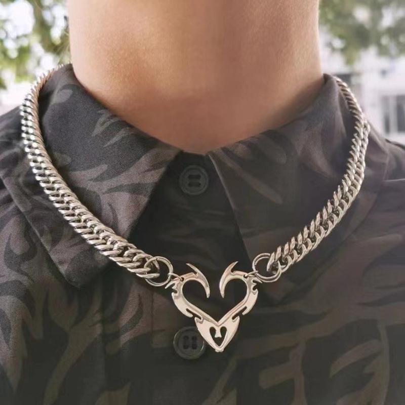 Hip Hop Cool C Shape Necklaces Night Club Hyperbole Sexy Thick Chain Short Choker for Women Unisex Party Fashion jewelry accesso