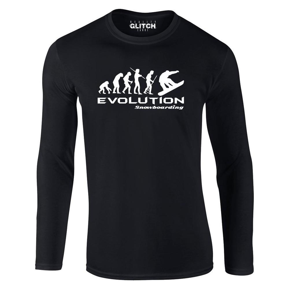 

Evolution of Snowboarding Men s T-Shirt - Long Sleeve Snow Hobby Cool Board 4XL