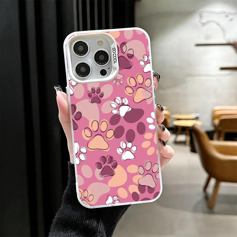 Dog Footprint Paw Cute Pattern Shockproof Phone Case for iPhone 17 Air 16 16E 15 Pro Max 14 Plus 13 Mini 12 Back Cover Anti Fall