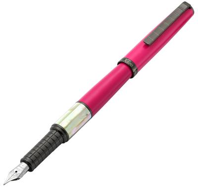Xezo Speed Master Töltőtoll Finom Matt Celis Fukszia Fehér Gunmetal Könnyű Sárgaréz Nincs két egyforma Toll, Tollhegy. Gyöngyház. Lemezezett. Test. Hasonló.