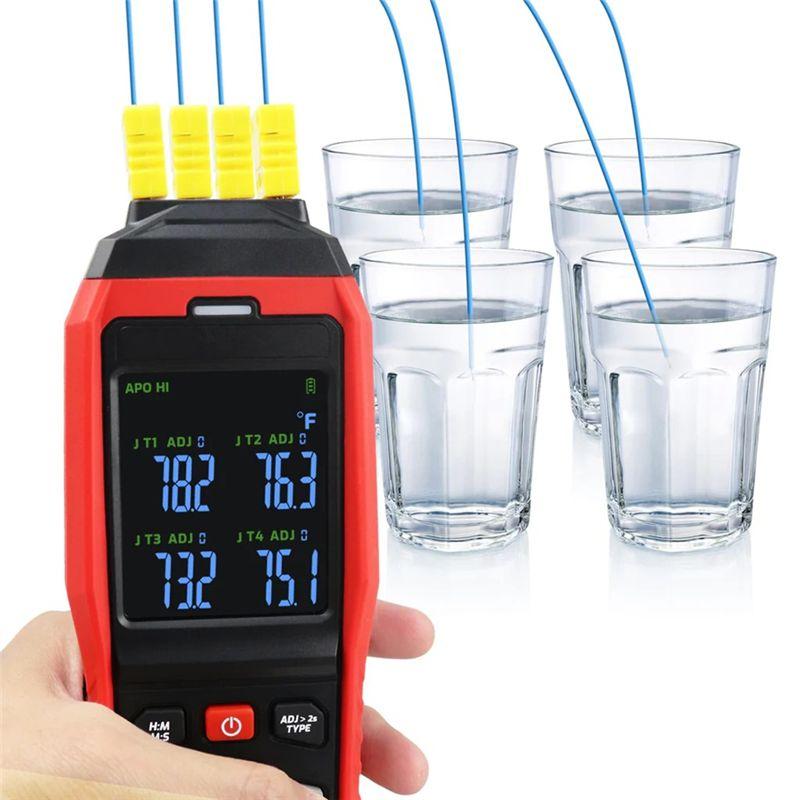 AEE4-Thermocouple Thermometer 4 Channels Data Logger Thermometer K Type Temperature Logger With Alarm And Data Logging