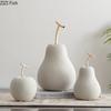 Minimalistisk Äpple/päron Frostat Porslinsstaty Guldpläterade Hantverk Frukt Skulptur Modern Heminredning Skrivbordsdekoration Prydnader