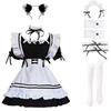 Maid Outfit Anime Cosplay Lolita Maid Kleid Französisches Dienstmädchen Kostüm Plüsch Katzenohren Socken Set