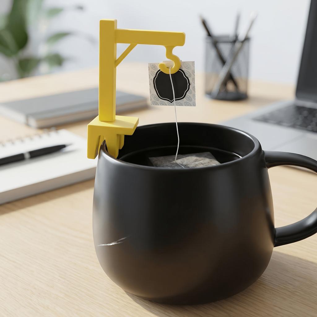 1pc, Creative Mini Crane-Shaped Tea Bag Holder Reusable Cup Edge Anti-Drop Tea Bag Hook Home Office Tea Bag Fixing Clip