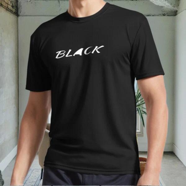 

New Black White Active Logo Men s Black T shirt Funny Size S to 5XL 3XL