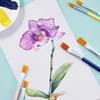 12 Pcs Painting Brushes Set Art Round Flat Hair Nylon Hair Paint Brush Pen For Oil Acrylic Watercolor School Art Supplies