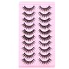 10 Paar Dicke Falsche Wimpern Dreidimensional Geschwungen Flauschig Hörnchenförmige Katzenaugen-Wimpern 2026