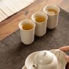 2 Stück/Set Retro Pflanze Holz Grau Keramik Teetasse Chinesische Riechende Duftende Tasse Kleine Meistertasse Meditationsbecher Kung Fu Teeset 65ml