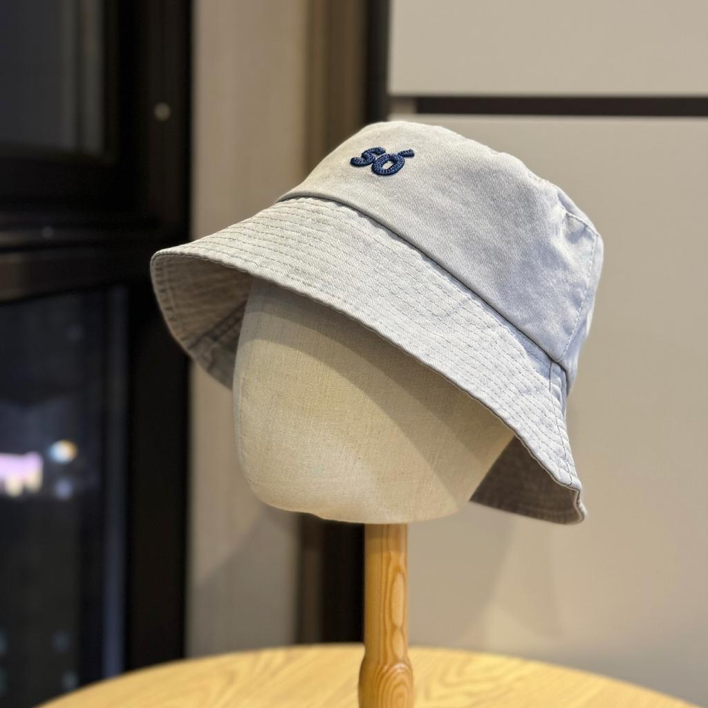 Letter Embroidered Bucket Hat Women's New Spring and Summer Sunshade Casual Versatile Flat Top Wide Brim Basin Hat Sun Protection