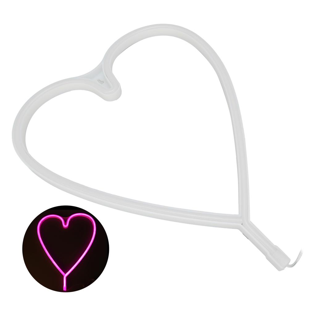Heart Shaped Neon Lights USB Battery Operated Neon Heart Decorative Lights for Gift Decoration
