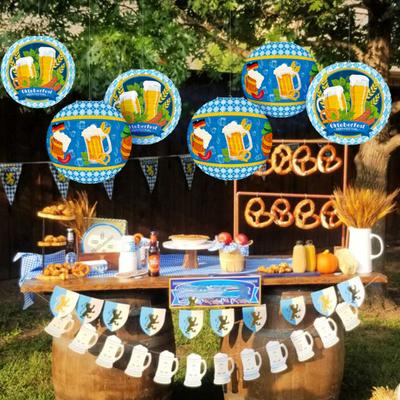 Oktoberfest Hanging Paper Lantern Decoration German Bavarian Beer Festival Round Paper Lantern for Party Supplies