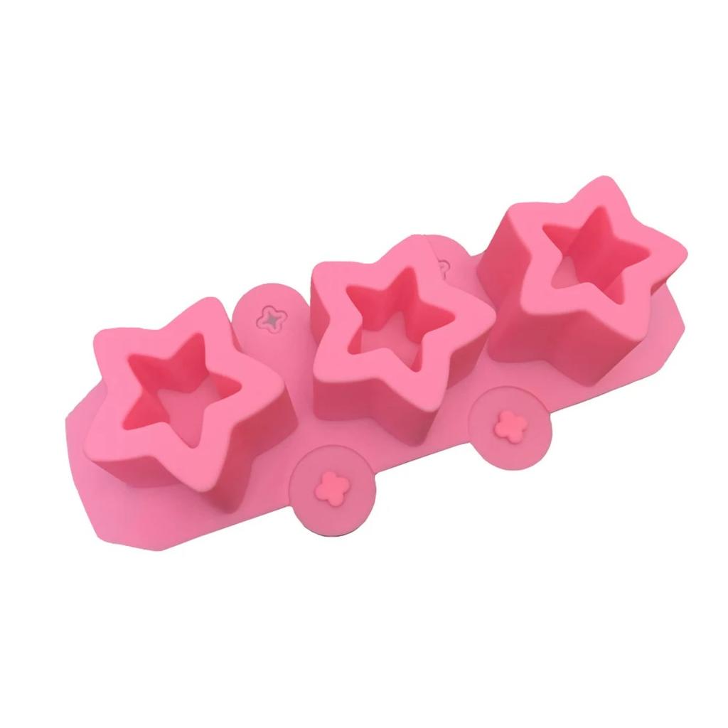 3-Cavity Pentagonal Star Silicone Mold, DIY Non-Stick Easy Detach Mold for Succulent Planter Cement Gypsum Ice Craft Making