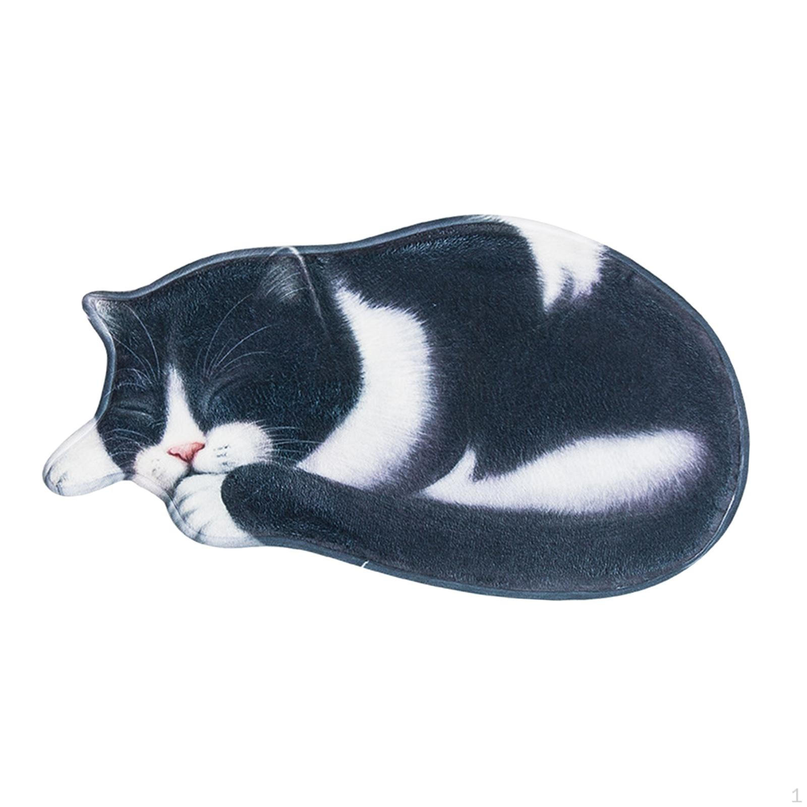 

Очаровательный ковер с рисунком кошки для домашнего декора - мягкий коврик для спальни или гостиной Black white