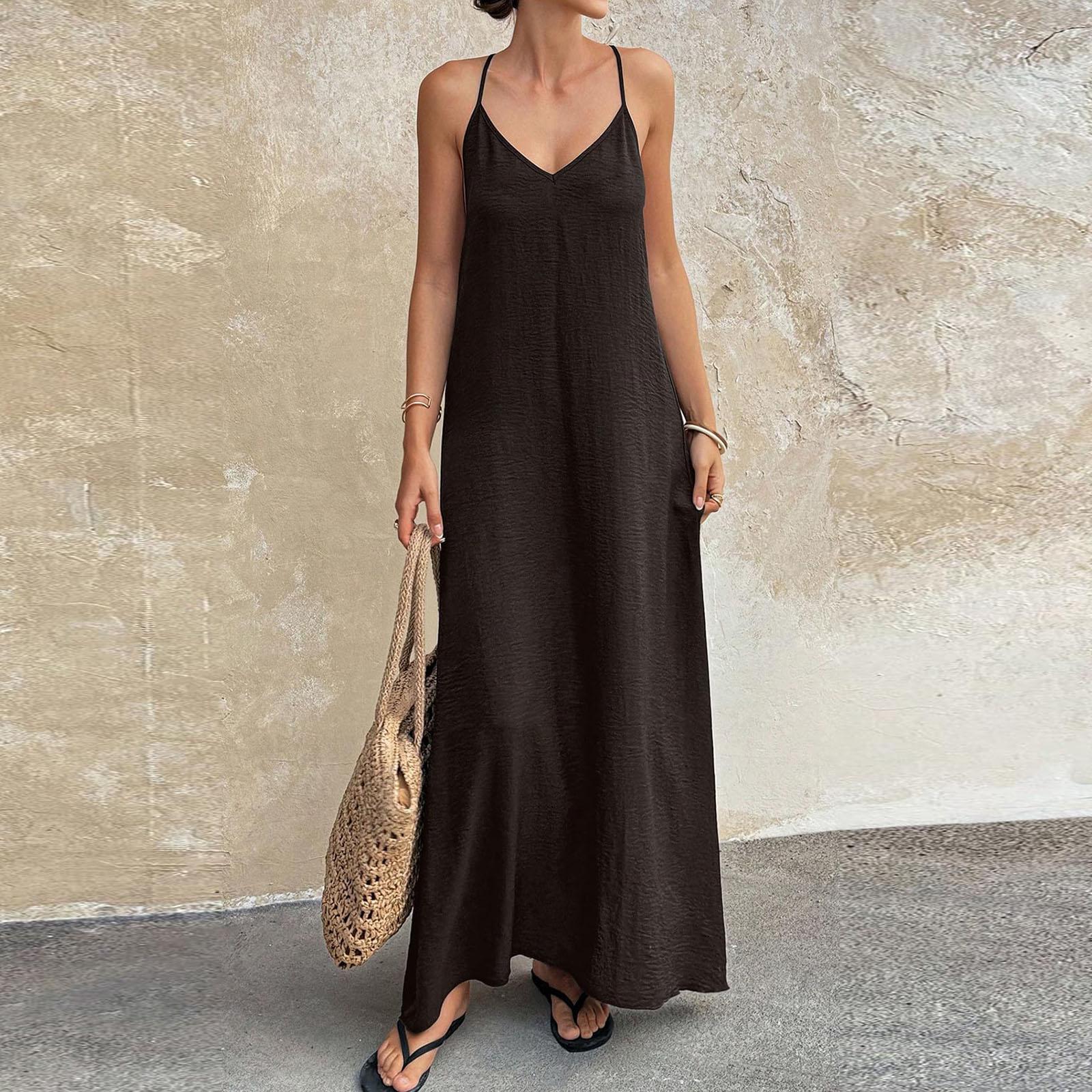 Women s Fashionable Casual -color Dress L