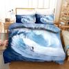 Surfing Bedding Set Queen/King/Full for Boys Kids Men Surfboards Duvet Cover Polyester Youth Ocean Sport Theme Comforter Cover