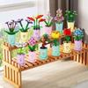 Building Block Bouquet 3D Model Toy Lucky Mini Flowers DIY Assembly Brick Home Decoration Plant Potted Kids Educational Toy Gift