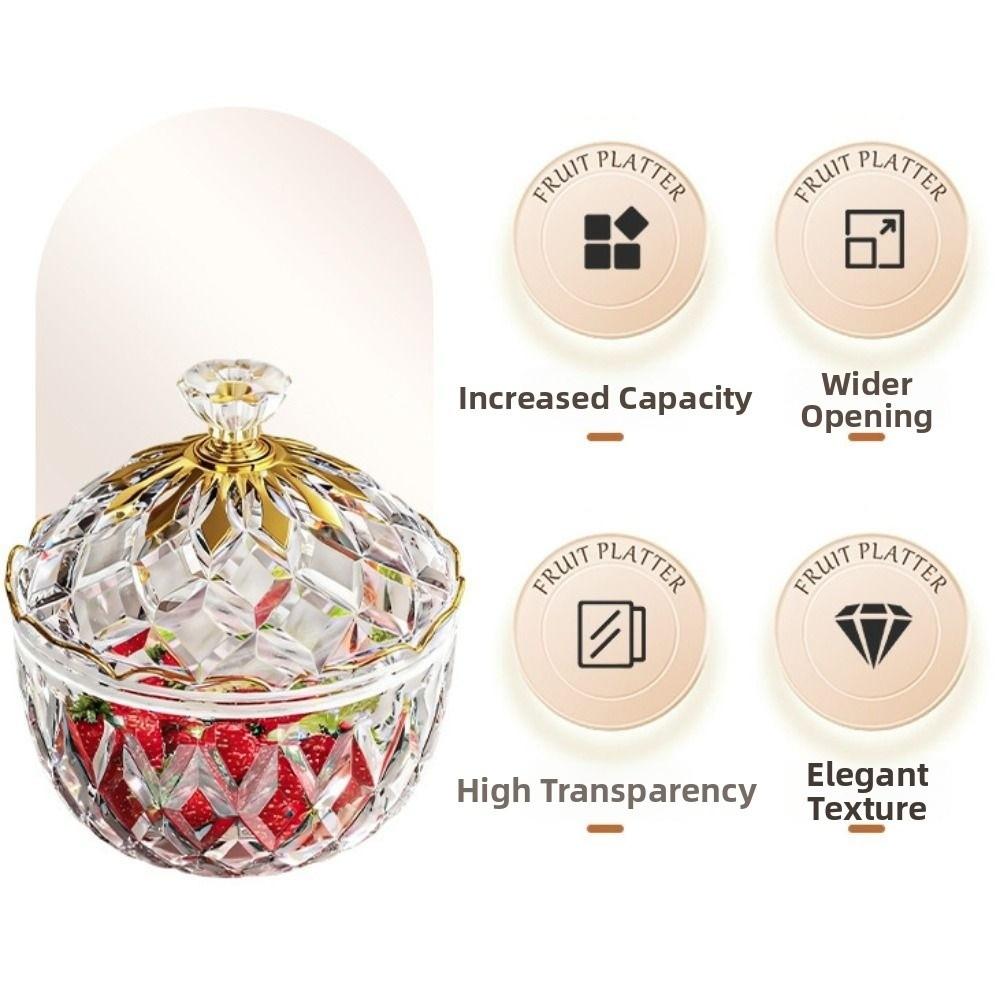 Elegant Style Transparent Candy Jar Moisture-Proof with Lid Crystal Snack Jar Sugar Bowl Dust-Proof Spice Organizer
