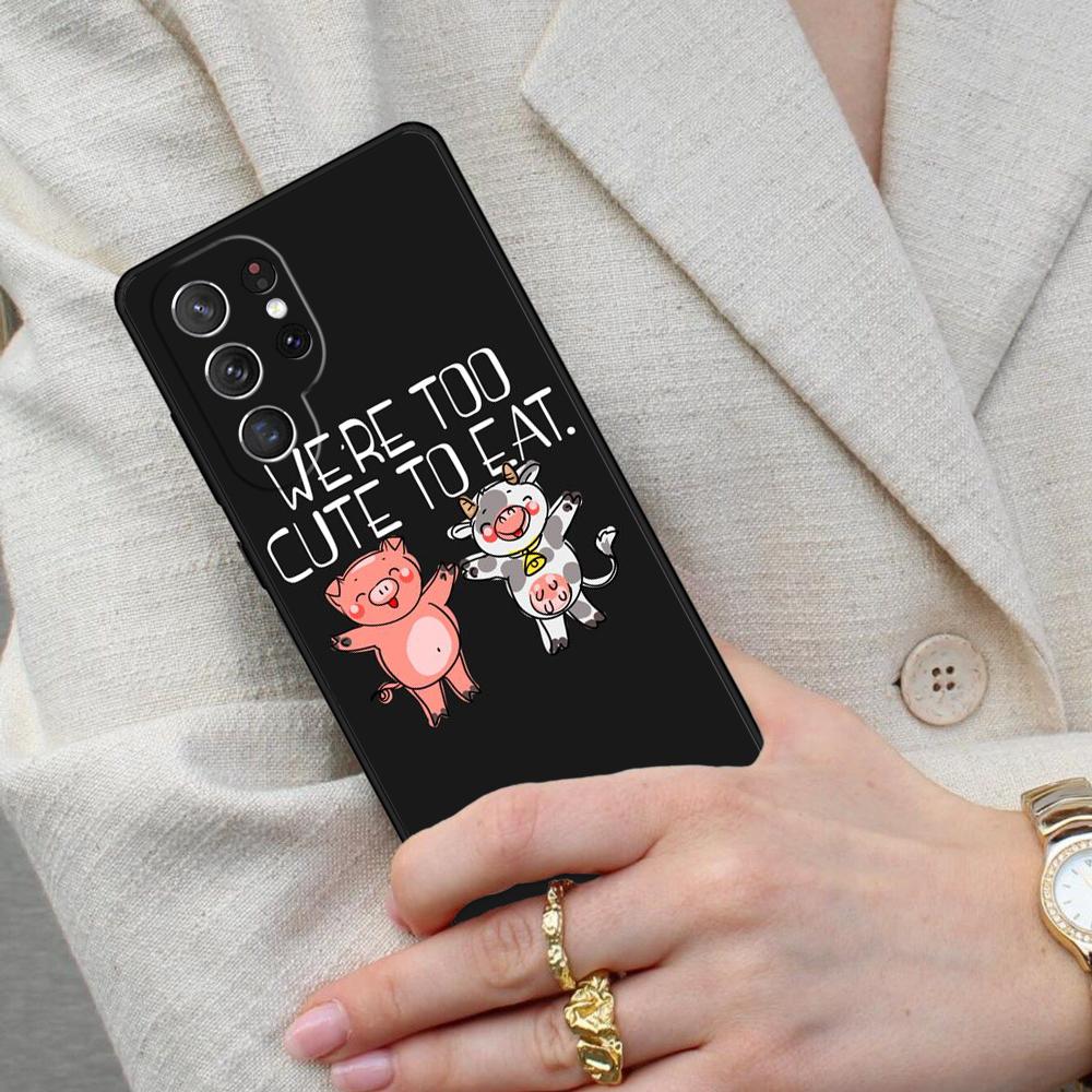 VEGAN FOOD QUOTES ANIMAL LOVE Cell Phone Case for Samsung Galaxy S26 Ultra S25 S24 S23 S22 S21 S20 Note10 Cover