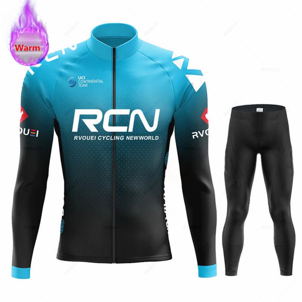 2026 Rcn Team Winter Thermal Fleece Cycling Jersey Set New MTB Bicycle Clothes Maillot Ropa Ciclismo Long Sleeve Bike Clothing