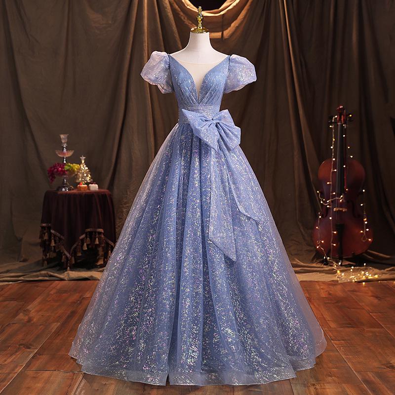 Elegant Blue Evening Gown for Women - Spring 2026