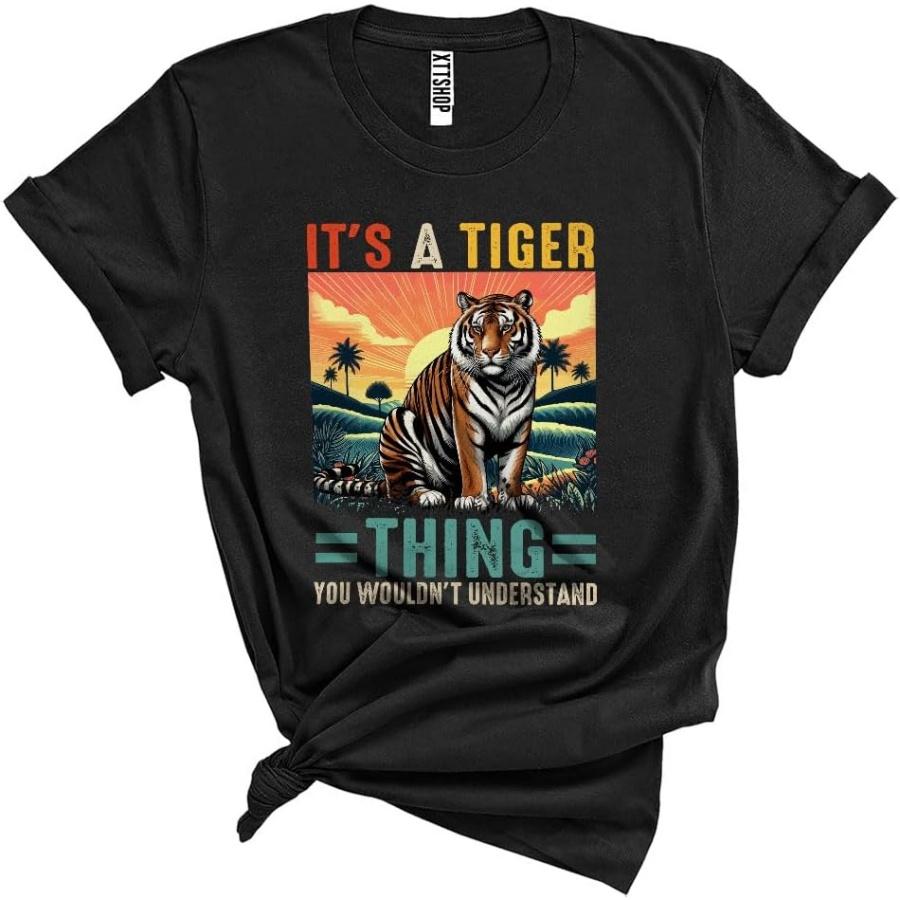 CUTEBUNNYSTORE Vintage It s A Tiger Thing, Humorous Tiger Lover, Matching Wild Animal Lover Unisex T-Shirt Black XXXXXL