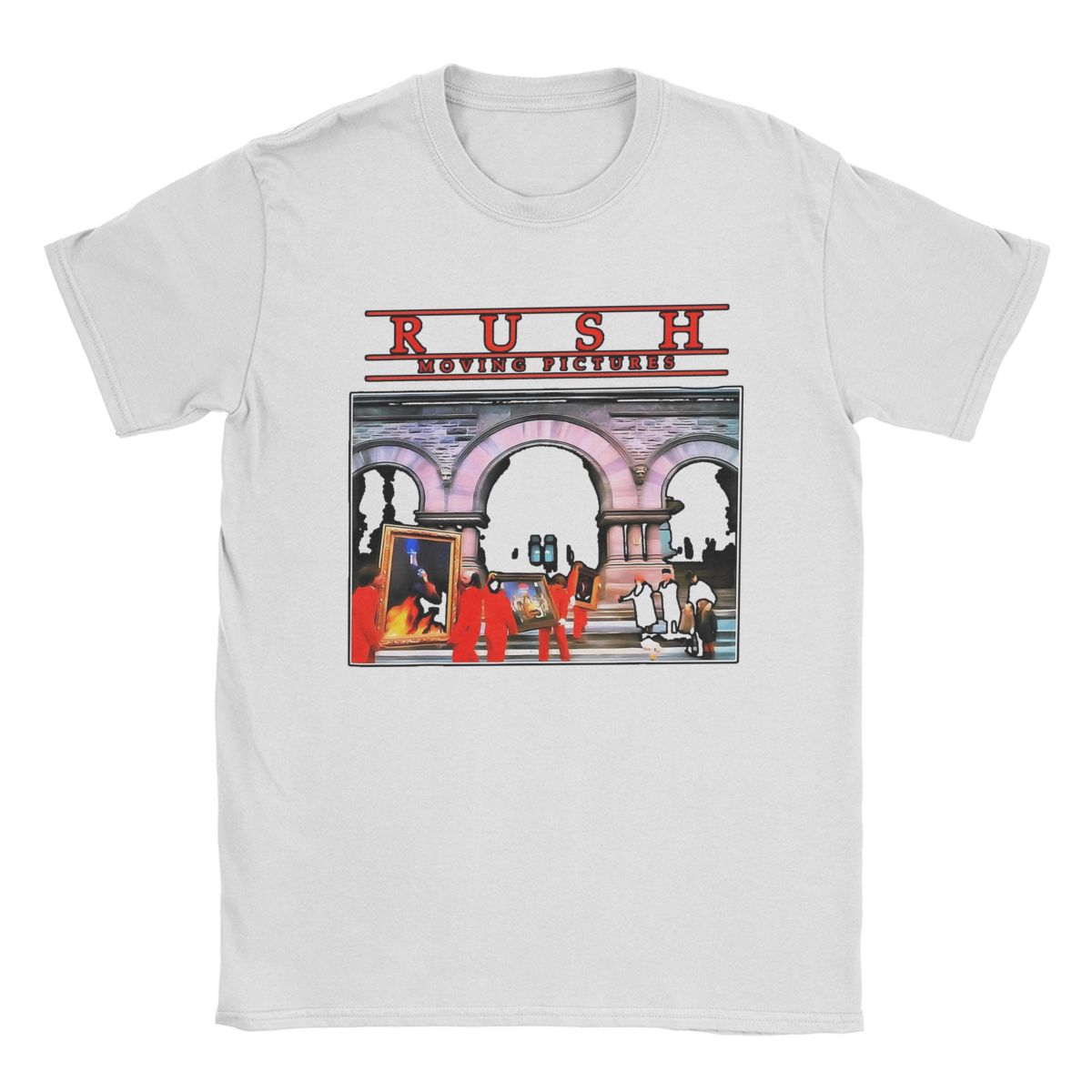 Lustige Bewegte Bilder Rush Band T-Shirts Herren Rundhals Reine Baumwolle T-Shirts Kurzarm T-Shirts Geschenkidee Kleidung XXXL weiß