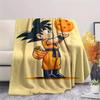 Cartoon Goku Pattern Flannel Blanket, High Quality Comfortable for All Seasons, Home Decor, Warmth and Comfort, Perfect for Gifts.