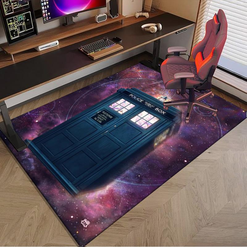 Tardis In Starry Night Carpet, Chair Rug,Rug for Office Bedroom Living Rooms, Doormat Decor Fan Gift Christmas Gift