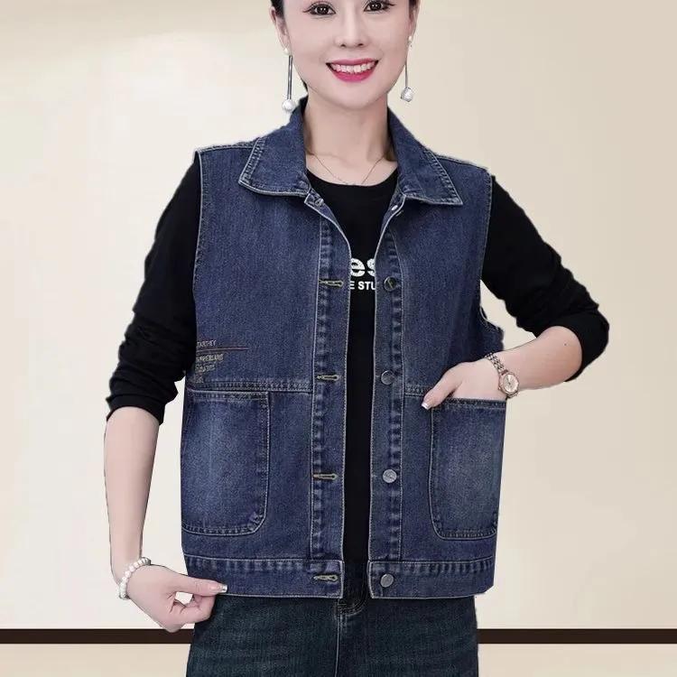 Denim Vest Vest Women's Autumn Plus Velvet Loose Casual Vest Outer Wear