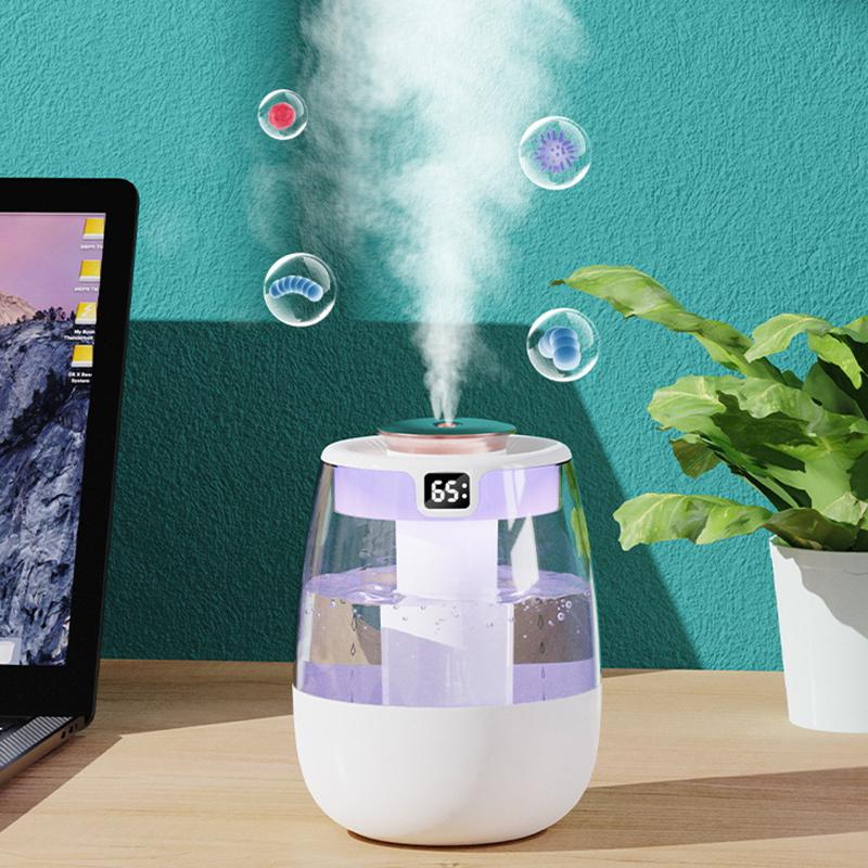 Air Humidifier 1300Ml Aroma Humidifier Double Spray Port Essential Oil Diffuser Usb Water Humidifier With Light For Home Office
