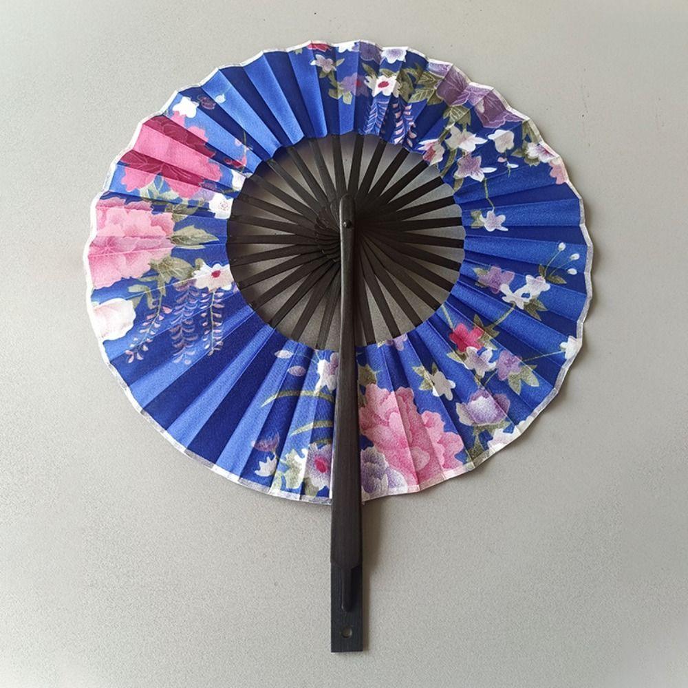Bamboo Craft Dance Fan Rotatable Handheld Fan Home Decoration Round Folding Fan  Hanfu Accessories
