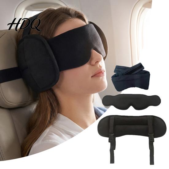 Comfortable Travel Sleep Set Memory Foam Pillow with Eye Mask 3-in-1 Adjustable Neck Support Ergonomic Arm Straps And Rest for Airplane Train Office