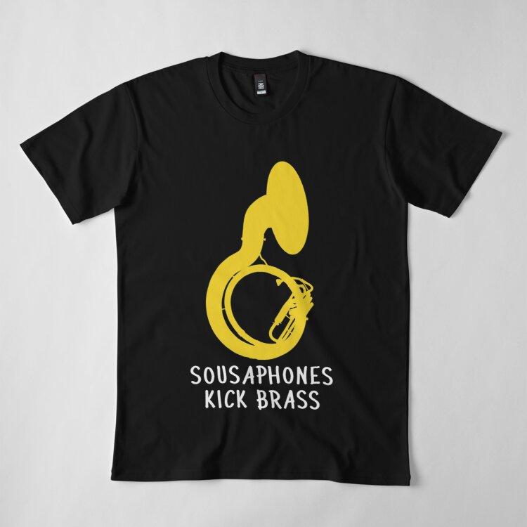 Buy Men Premium Cotton Harajuku TShirt Sousaphone Tuba Sousaphones kick brass Print Tees Funny
