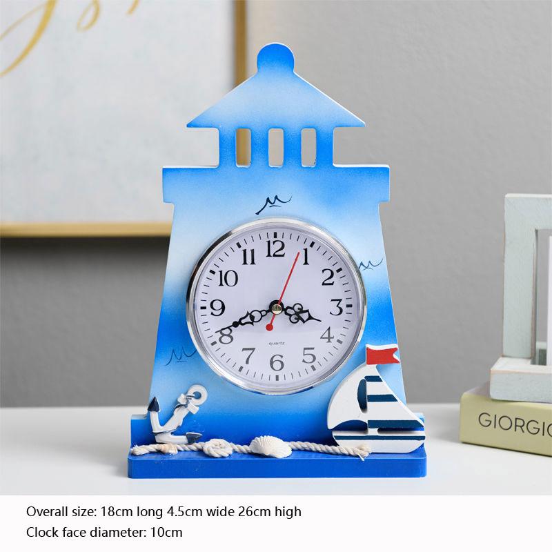 Mediterranean Style Desktop Clock Ornaments European Living Room Bedroom Bedside Desk Clock Office Desktop Home Creative Clock