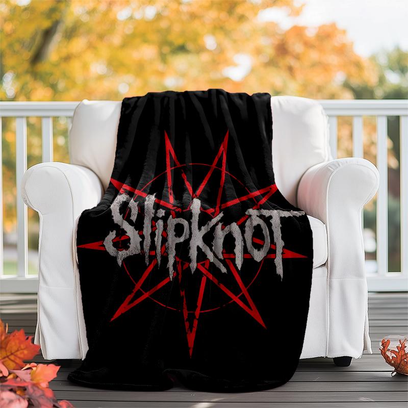 Slipknot Flannel Blanket Soft All-Season Throw, Design for Camping, Car Travel, Hiking Sofa, Bed, Office Perfect Gift for Parties
