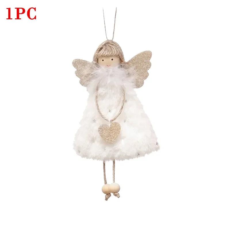 2025 Christmas Tree Pendant Hanging Ornaments Plush Angel Dolls Decoration Xmas Angel Girl Navidad New Year Gifts